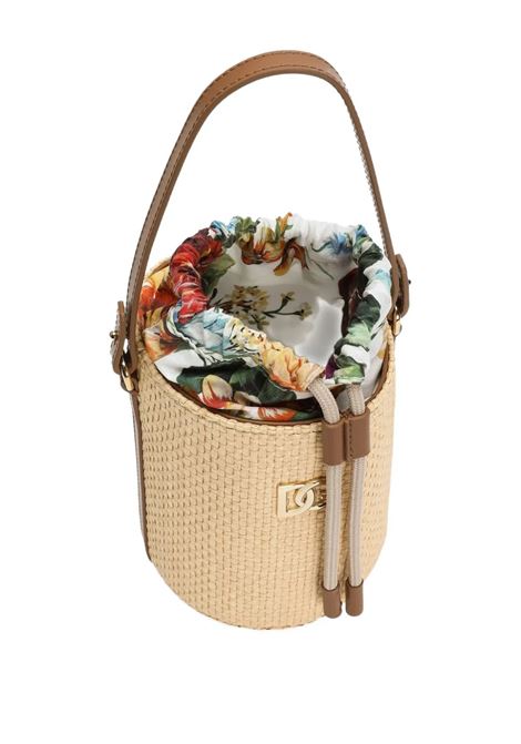 Borsa Coffa In Rafia e Vitello Nappato DOLCE & GABBANA KIDS | EB0266-AU095HA5PC